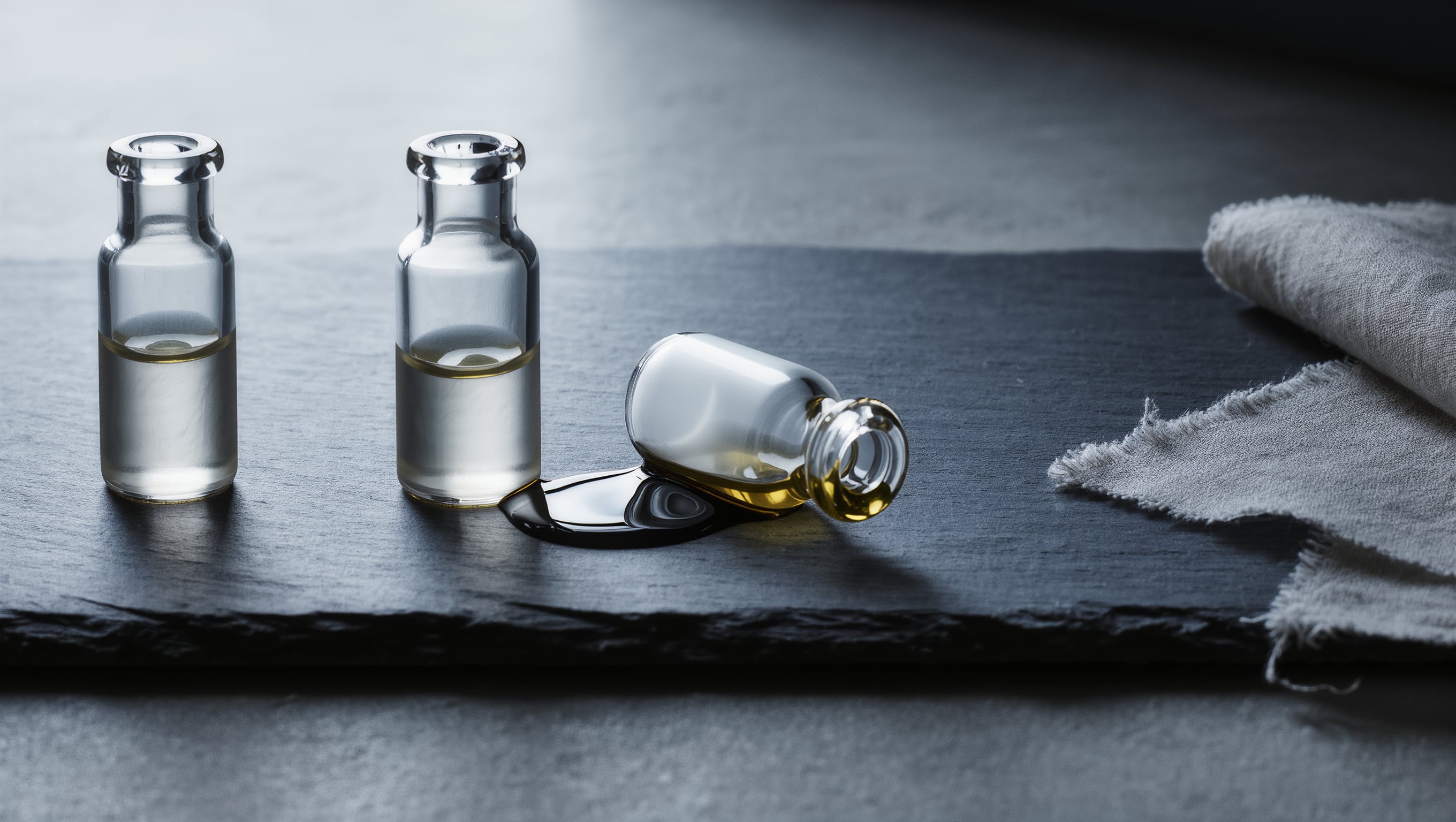 Ein schlichter Terminkalender mit wenigen markierten Wochen, daneben ein Glastiegel mit Pflegecreme auf hellem Leinen